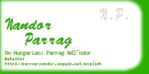 nandor parrag business card